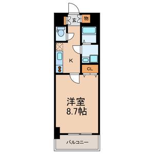 スカイム(1K/4階)の間取り写真