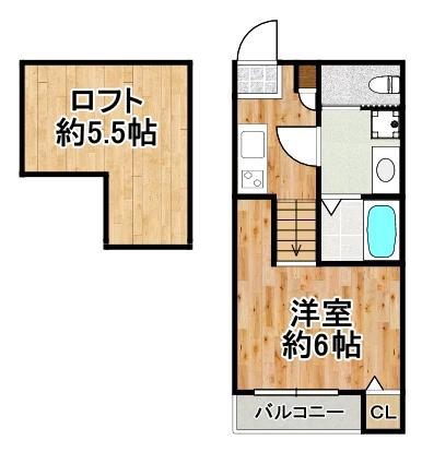 アーバンテラス伝法(ワンルーム/2階)の間取り写真