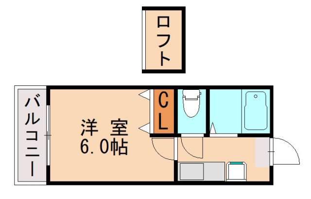 クリスタルI(1K/2階)の間取り写真