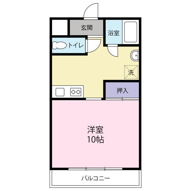 アバンダント初生(1DK/3階)の間取り写真