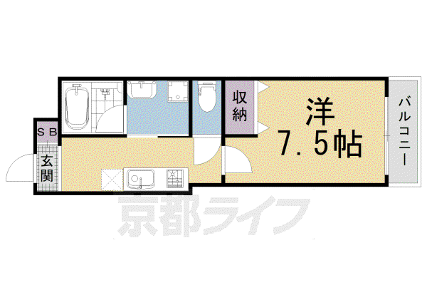 グランレブリー烏丸御池(1K/5階)の間取り写真