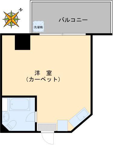 向丘ホワイトマンション(ワンルーム/2階)の間取り写真