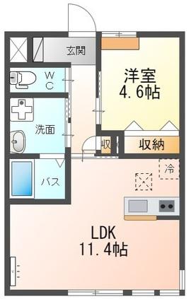 NOVEMBRE令和(1LDK/1階)の間取り写真