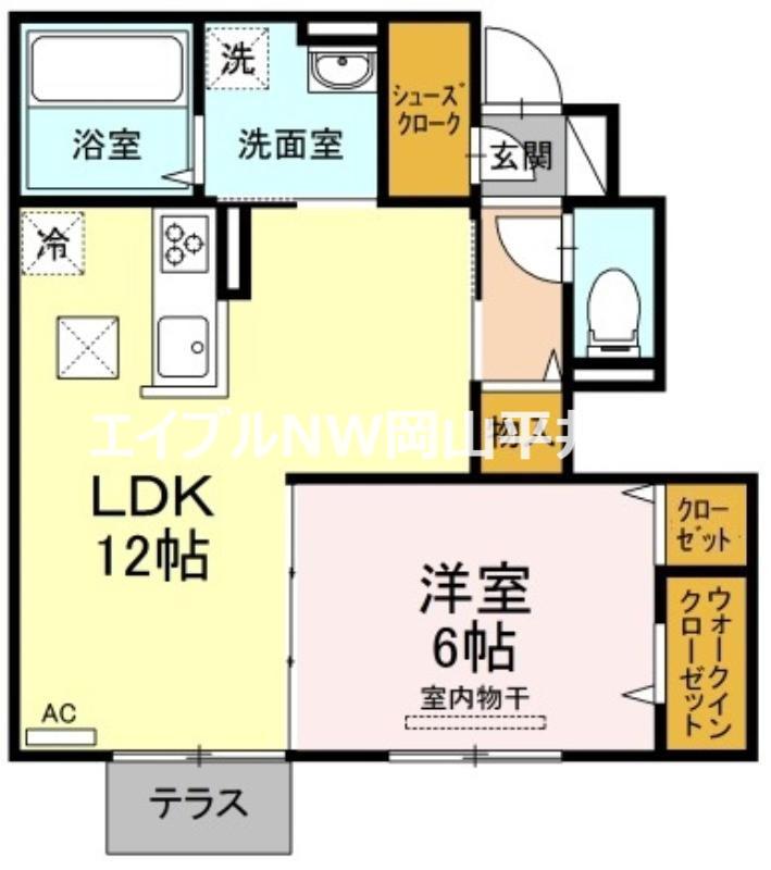 エマーブルMC(1LDK/1階)の間取り写真