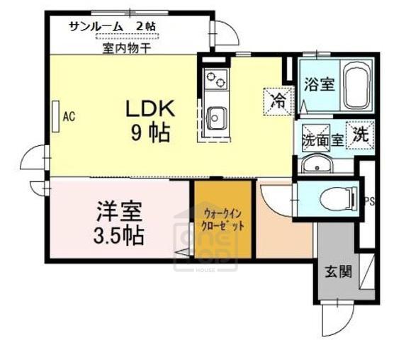 リベーラ辻2(1LDK/1階)の間取り写真