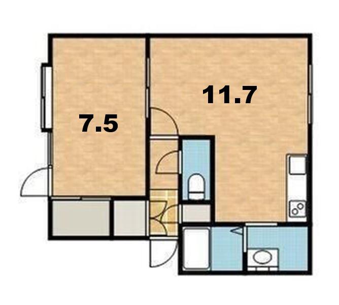 ヴィレッジ福住(1LDK/2階)の間取り写真