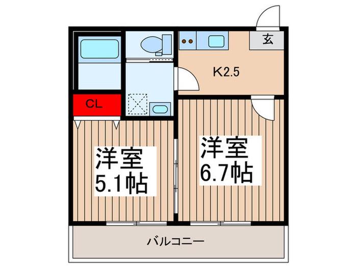 SOLEIL MAISON(2K/2階)の間取り写真