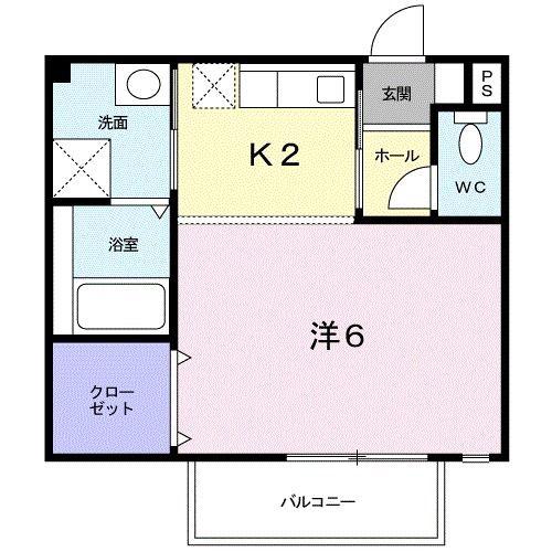 キーウエスト HARU(ワンルーム/2階)の間取り写真