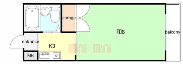 サンハイツ柏本(1K/2階)の間取り写真