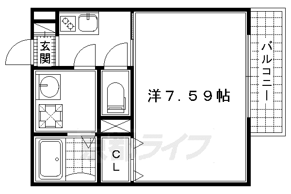 フォルテ横大路(1K/3階)の間取り写真
