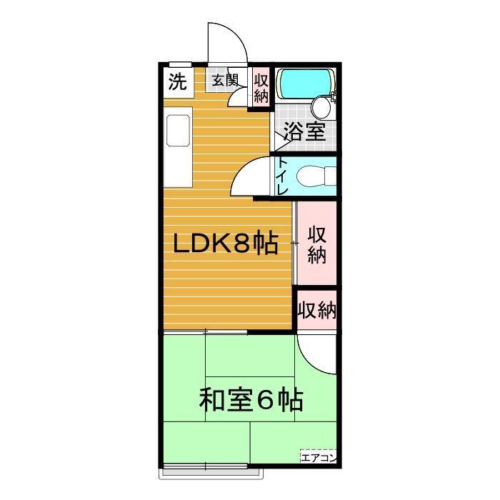 ハイツ天恵(1LDK/1階)の間取り写真