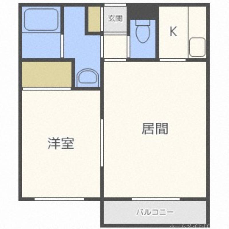 エステラ美園B館(1LDK/2階)の間取り写真