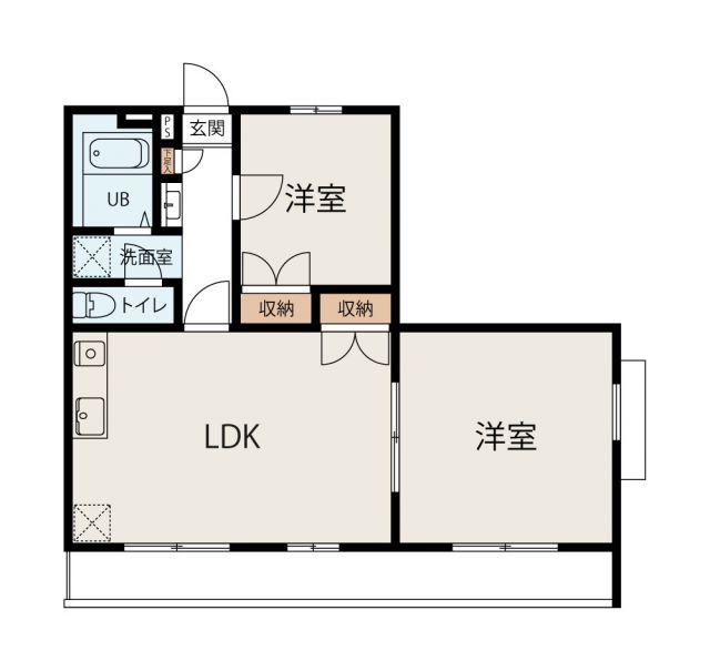 TOYAMA壱番館(2LDK/1階)の間取り写真