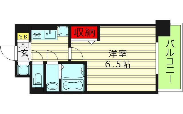 レジュールアッシュ緑橋駅前(1K/7階)の間取り写真