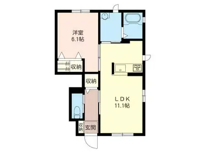 サニーハウス(1LDK/1階)の間取り写真