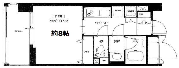 アピス市ヶ谷(1K/4階)の間取り写真