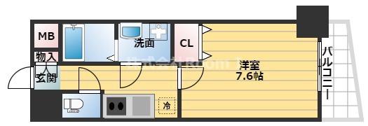 S-RESIDENCE HOMMACHIMARKS(1K/12階)の間取り写真