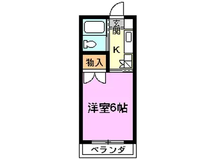 浦野ハイツ(1K/1階)の間取り写真
