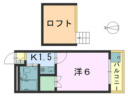 桜井第7マンション(1K/2階)の間取り写真