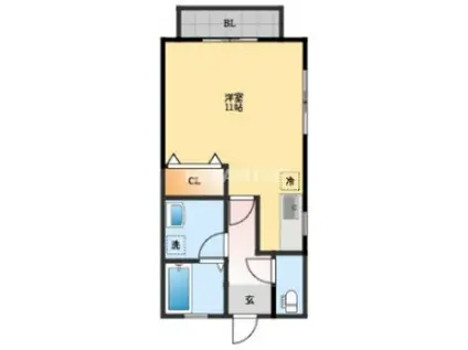 コーポ大手II(ワンルーム/2階)の間取り写真