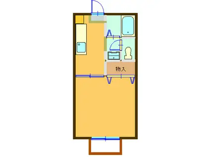 コーポ泉(1K/2階)の間取り写真