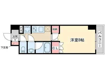 コンフォリア江坂(1K/15階)の間取り写真