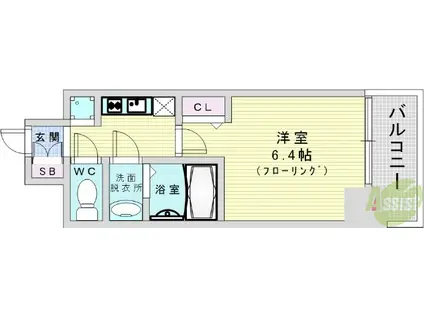 プレサンス 梅田北 ディア(1K/5階)の間取り写真