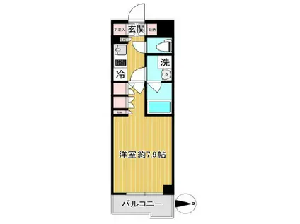 ルーブル武蔵新城参番館(1K/2階)の間取り写真