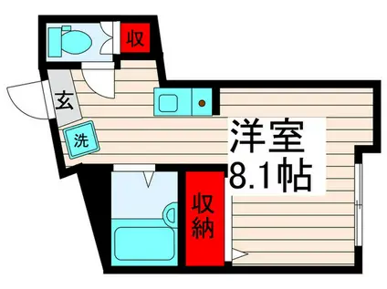 ルネコート西新井(ワンルーム/1階)の間取り写真