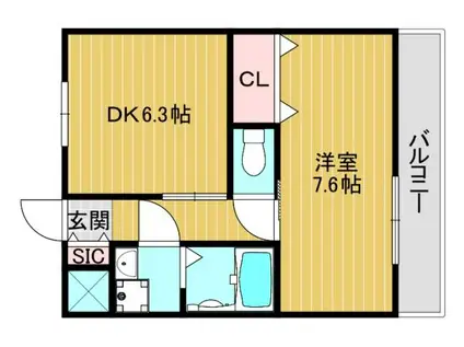 花崎マンション(1DK/3階)の間取り写真