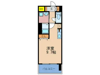 グランカーサ梅田北(ワンルーム/8階)の間取り写真