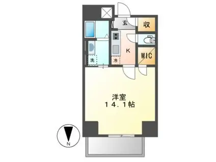 ブランカーサ久屋大通(1K/3階)の間取り写真