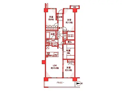 ヴェレーナ東戸塚II(4LDK/5階)の間取り写真