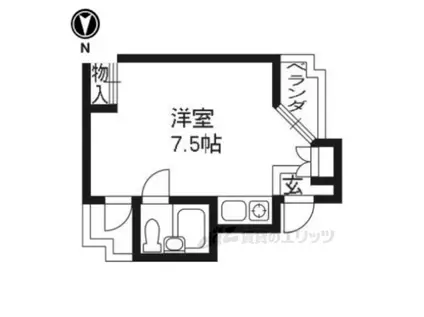 DETOM-1京大前(ワンルーム/3階)の間取り写真