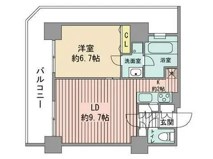 グランドタワー札幌(1LDK/5階)の間取り写真