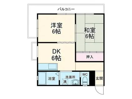 サンテラス80(2DK/3階)の間取り写真