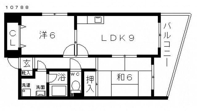 ザウバーベルク(2LDK/7階)の間取り写真