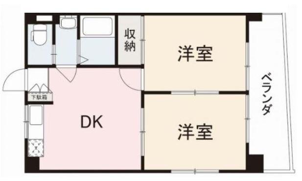 サンフレール(2DK/1階)の間取り写真