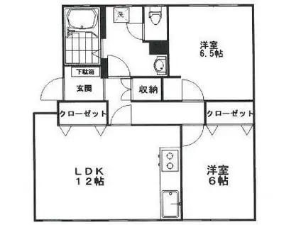 マンションTSUZUKI(2LDK/3階)の間取り写真