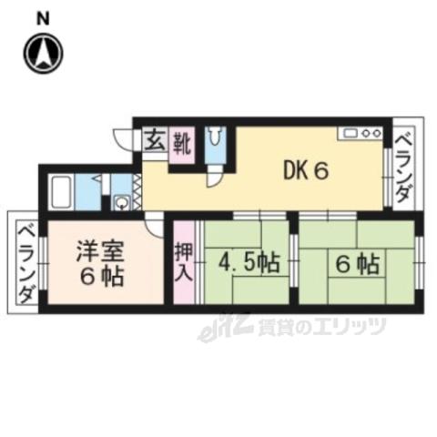 三栄ハイツ(3DK/3階)の間取り写真