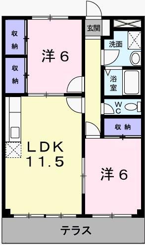 グランディオーズ(2LDK/1階)の間取り写真