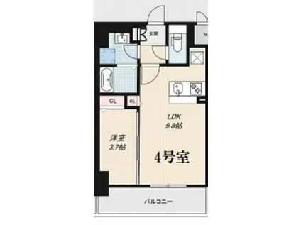 レジデンスH忍町(ワンルーム/3階)の間取り写真