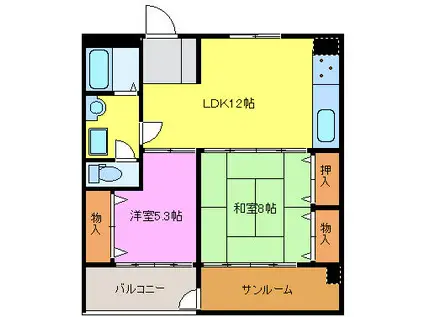 パークK(2LDK/2階)の間取り写真