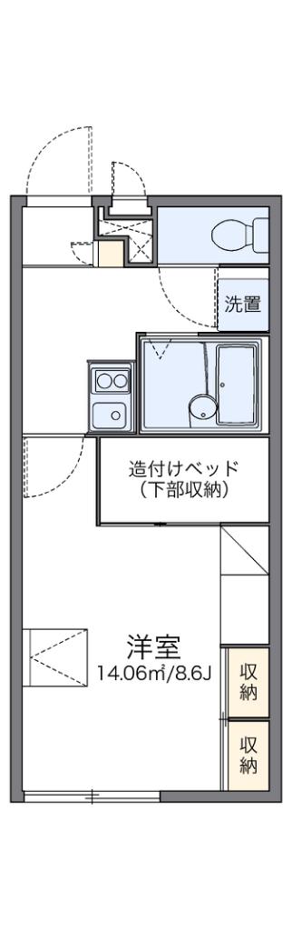 レオパレス第6ひかりハイツ(1K/1階)の間取り写真