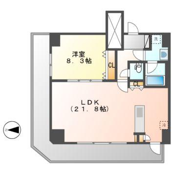 セイワパレス丸の内駅前(1LDK/13階)の間取り写真