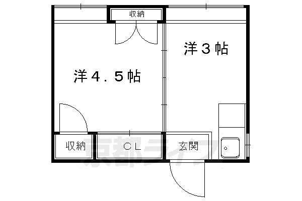 ハイツ京家(2K/2階)の間取り写真