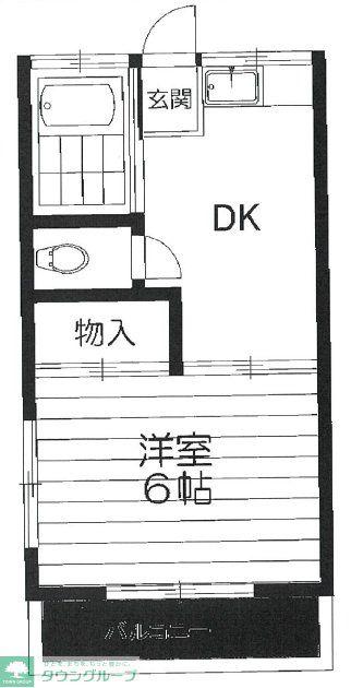 緑香荘(1DK/2階)の間取り写真
