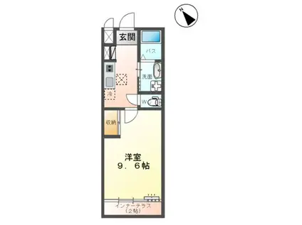 土浦市真鍋 (1K/1階)の間取り写真