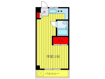 BCIクリーンハイツ(ワンルーム/4階)の間取り写真
