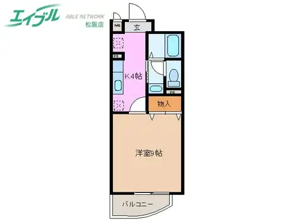 パレドールKONISHI(1K/5階)の間取り写真
